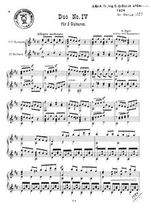 Partition complète, Duo No.4, D major, Darr, Adam