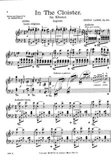 Partition complète, Im Kloster: Legende, Op.345, In the Cloister: Legend