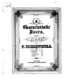 Partition , Albumblatt, 5 Piano pièces, Fünf Klavierstücke, Scharwenka, Philipp