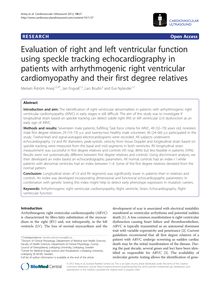 Evaluation of right and left ventricular function using speckle tracking echocardiography in patients with arrhythmogenic right ventricular cardiomyopathy and their first degree relatives