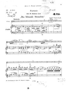Partition flûte et partition de piano, Fantasie über Fr. Kückens Lied  Das blitzende Sternelein , Op.5