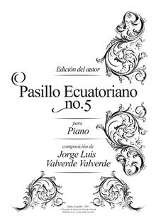 Partition complète, Pasillo Ecuatoriano No.5, Mi Mayor, Valverde, Jorge Luis