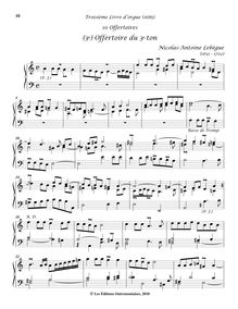 Partition (3e) Offertoire du 3e ton, Troisième Livre d Orgue, Lebègue, Nicolas