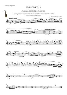 Partition Soprano Saxophone (B♭), Impromptus (pour Saxophone quatuor)
