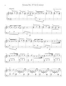 Partition Sonata R.87 en G minor, clavier sonates R.81-90, Soler, Antonio