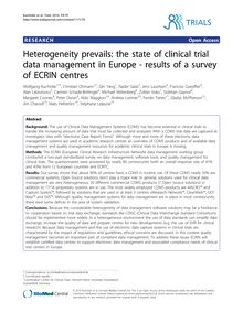 Heterogeneity prevails: the state of clinical trial data management in Europe - results of a survey of ECRIN centres