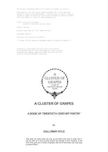 A Cluster of Grapes - A Book of Twentieth Century Poetry