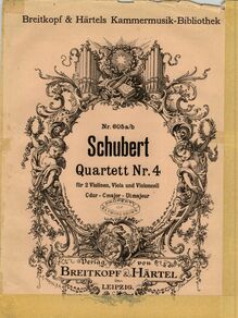 Partition couverture couleur, corde quatuor No.4 en C major, Schubert, Franz