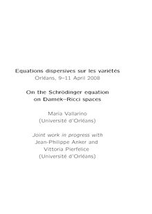 Equations dispersives sur les varietes Orleans April