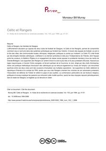 Celtic et Rangers  - article ; n°1 ; vol.103, pg 41-51