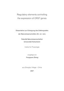 Regulatory elements controlling the expression of OR37 genes [Elektronische Ressource] / vorgelegt von Yongquan Zhang