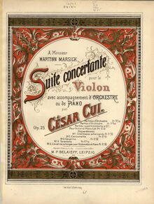 Partition Color title page,  concertante, Op.25, Cui, César