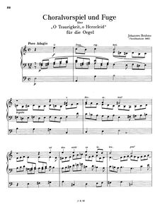 Partition complète (lower resolution), choral Prelude et Fugue on  O Traurigkeit, o Herzeleid 
