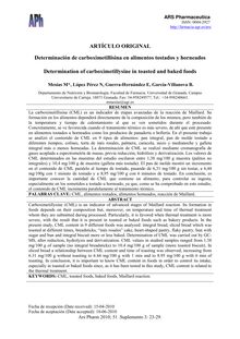 Determinación de carboximetillisina en alimentos tostados y horneados (Determination of carboximetillysine in toasted and baked foods)