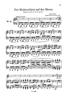 Partition No.3 Der Mohrenfürst auf der Messe (filter), 3 Balladen, Op.97