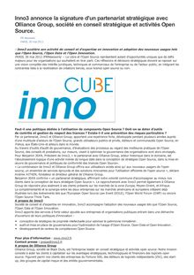 Inno3 annonce la signature d un partenariat stratégique avec Olliance Group, société en conseil stratégique et activités Open Source.