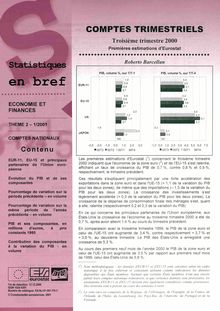 1/01 STATISTIQUES EN BREF - ECONOMIE ET FINANCES