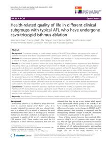 Health-related quality of life in different clinical subgroups with typical AFL who have undergone cavo-tricuspid isthmus ablation