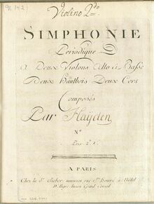 Partition violons II, Symphony Hob.I:71, B flat major, Haydn, Joseph