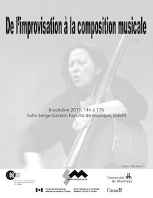 6 octobre 2011, 14h à 17h Salle Serge-Garant, Faculté de musique ...
