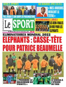 Le Sport n°4702 - du mercredi 01er septembre 2021