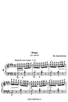 Partition No.9, 12 Etudes, Op.105, Burgmüller, Friedrich