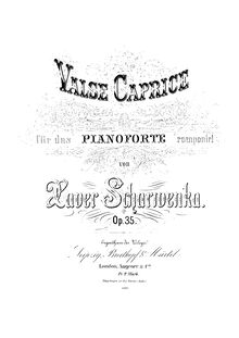 Partition complète, Valse-Caprice, Op.35, Scharwenka, Xaver