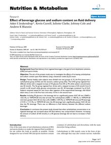 Effect of beverage glucose and sodium content on fluid delivery