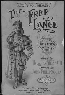 Partition complète, pour Free-Lance, Operetta in Two Acts, Sousa, John Philip