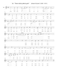 Partition alto, Übers Gebirg Maria geht, E♭ major, Eccard, Johannes par Johannes Eccard
