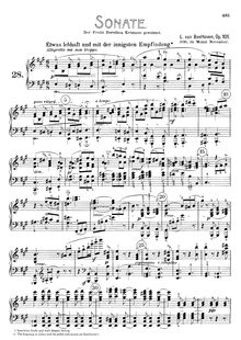 Partition complète, Piano Sonata No.28, A major, Beethoven, Ludwig van