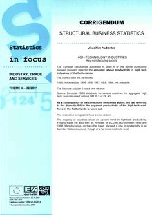 CORRIGENDUM STRUCTURAL BUSINESS STATISTICS. 32/2001
