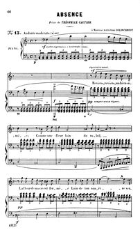 Partition complète (F Major: haut voix et piano), Absence
