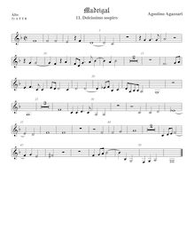 Partition ténor viole de gambe 1, aigu clef, Madrigali a 5 voci, Libro 2 par Agostino Agazzari