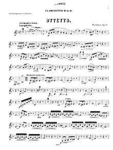 Partition clarinette 2, Octet No.1, E♭ major?, Gouvy, Louis Théodore