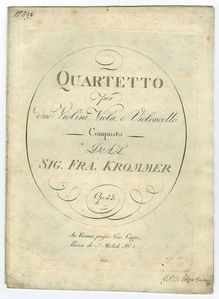 Partition parties complètes, Quartetto, Krommer, Franz