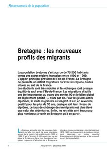 Bretagne : les nouveaux profils des migrants (Octant n° 84)