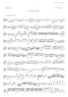 Partition violons I, Symphony en D Major, Op.24, Sinfonia Re Maggiore