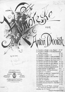 Partition de violon, Humoresques, Humoresky, Dvořák, Antonín par Antonín Dvořák