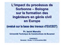 L impact du procéssus de Sorbonne  Bologne sur la formation des ...