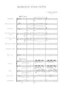 Partition Complete Orchestral Score, Romance, Op.37, Saint-Saëns, Camille