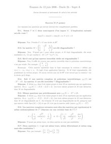 Examen mathématique du 12 juin Duree 2h Sujet A