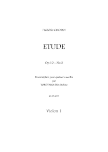 Partition violon 1, Etudes Op.10, Chopin, Frédéric