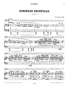 Partition de piano, Serenade Orientale, Op.18, G minor