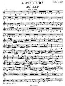 Partition violon obligato, Das Modell, Suppé, Franz von