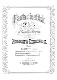 Partition de piano et partition de violon, Fantasiestück, Op.33