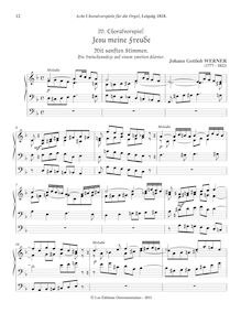Partition I, Jesu meine Freude, mit sanften Stimmen, 8 Choralvorspiele für die Orgel