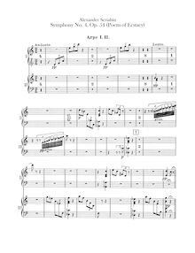 Partition harpe 1/2, Symphony No.4, Op.54, Poème de l Extase, Scriabin, Aleksandr
