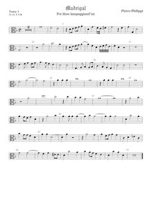 Partition ténor viole de gambe 1, alto clef, madrigaux pour 5 voix par  Peter Philips