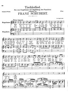 Partition complète, Tischlerlied, D.274, Carpenter s Song, Schubert, Franz